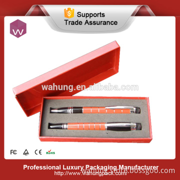orange color paper pen box,pen box for two pens (WH-0199)